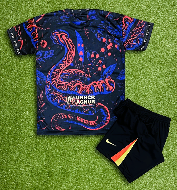 پیراهن شورت کانسپت طرح مار بارسلونا