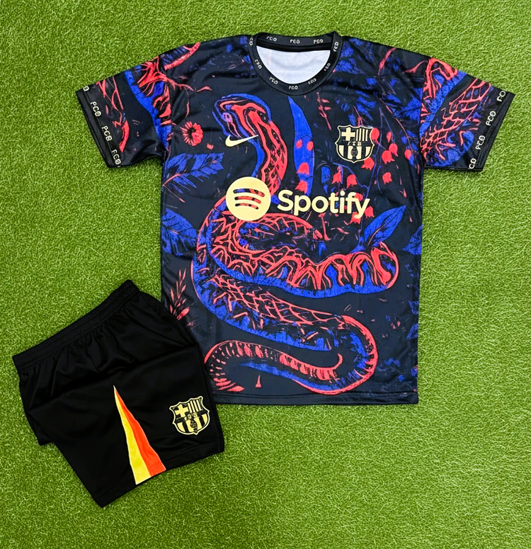 پیراهن شورت کانسپت طرح مار بارسلونا